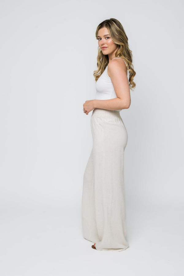 Stevie-Wide Leg Pull On Pant